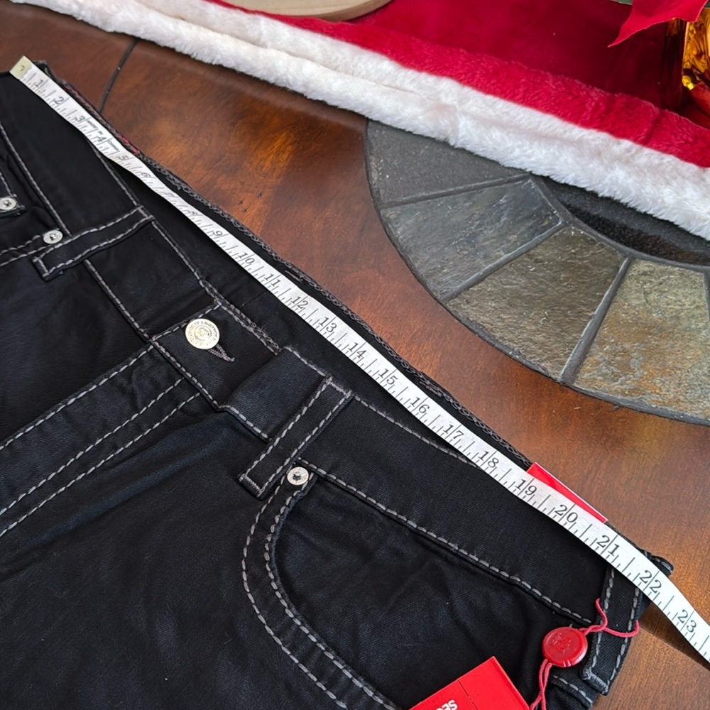 True Religion Men's Straight Jeans - Black with White Stitching - Picture 7 of 9